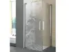 Folie geam cabină duş, Folina, sablare cu model valuri, autoadezivă, rolă de 100x210 cm