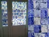 Folie geam electrostatică Ice Cube, d-c-fix, geometric, albastru, 90 x 150 cm