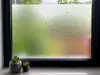 Folie geam autoadezivă Kimberlin, Folina, sablare cu model abstract gri, 100 cm lăţime