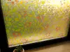 Folie geam autoadezivă, Folina, imprimeu vitraliu, galben, lățime 90 cm