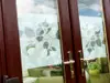 Folie geam electrostatică Amena, d-c-fix, sablare cu imprimeu frunze, 67 cm lățime