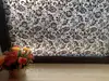 Folie geam autoadezivă Nera, Folina, sablare cu imprimeu floral negru, rola de 90x130 cm