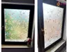 Folie geam autoadezivă, Folina Veti, sablare cu imprimeu floral maro, rolă de 70x175 cm , racletă pentru aplicare inclusă
