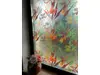 Folie autoadezivă decorativă pentru geam, sablare cu model tropical floral – 90 cm lățime, la metru liniar