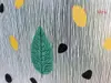 Folie geam autoadezivă, Folina, sablare cu frunze stilizate colorate, 90 cm lăţime