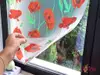 Folie geam autoadezivă, Folina Maci, sablare cu imprimeu floral roşu, 90 cm lățime