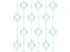 Folie geam autoadezivă, transparentă cu model geometric romburi turcoaz, rolă de 120x250 cm, cu racletă inclusă