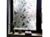Folie geam autoadezivă, Almeria gri, sablare cu model păsări și crengi, 100 cm lăţime