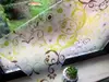 Folie geam autoadezivă Lara, sablare cu imprimeu verde si maro, lățime 100 cm