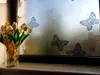 Folie geam autoadezivă Mili, Folina, sablare cu model fluturi, 100 cm lăţime