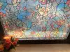 Folie geam autoadezivă Venetian Garden, d-c-fix, sablare cu model tip vitraliu multicolor, rolă de 45x200 cm
