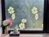 Folie geam autoadezivă, Folina, sablare cu model floral galben, 90 cm