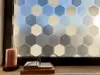 Folie geam electrostatică Wido, d-c-fix, sablare cu model hexagoane gri, 90x100 cm