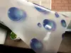 Folie geam autoadezivă Bubble, Folina, sablare cu imprimeu buline albastre, rolă de 100x250 cm
