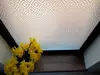 Folie geam autoadezivă Carter, MagicFix, model romburi albe, 90 cm lăţime