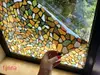 Folie geam autoadezivă, Folina 9877, sablare mozaic colorat, 90 cm lăţime