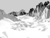 Fototapet 3D munţi Icefields, Komar, peisaj gri abstract, 368x254 cm