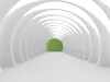 Fototapet 3D White Tunnel, AGDesign, model geometric alb, 360x270 cm