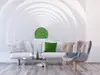 Fototapet 3D White Tunnel, AGDesign, model geometric alb, 360x270 cm