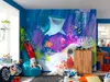 Fototapet cameră copii, Komar, Dory Aqua Party, peisaj marin multicolor, 300x280 cm