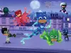 Fototapet copii Eroi în pijama PJ Masks, Walltastic, decorațiune multicoloră, dimensiune fototapet 304x244 cm