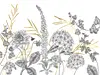 Fototapet Bumble Bee, Komar, model floral grafic cu accente metalice aurii, 400x280 cm