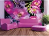 Fototapet Fantasy Flowers, AGDesign, decorațiune florală mov, dimensiuni fototapet 360x255 cm