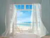 Fototapet peisaj 3D Malibu, Komar, imagine cu marea și plajă, 368x254 cm