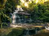 Fototapet 3D Golden Falls, Komar, peisaj cascadă, 450x280 cm