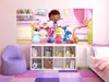 Fototapet Plușica şi jucăriile sale, AGDesign, multicolor, pentru fetițe, 202x90 cm