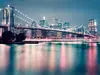Fototapet urban Neon, Komar, imprimeu podul Brooklyn din New York, multicolor, 368x254 cm