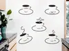 Set 5 stickere decorative Ceşti cafea, maro