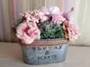 Jardinieră cu flori artificiale, Folina, aranjament flori roz