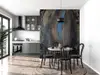 Fototapet imitaţie decorativă albastră Greg, decor perete living, dormitor, 184x254 cm