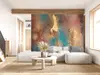 Fototapet imitaţie decorativă colorată Happiness, decor perete living, dormitor, hol, spaţii comerciale, 208x208 cm