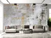 Fototapet abstract imitaţie decorativă gri, Gilded Harmony, decor perete living şi dormitor, 368x254 cm