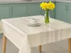 Faţă de masă impermeabilă Bayonne Taupe, d-c-fix, cu dungi bej nisipiu, 140 cm lăţime