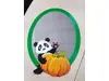 Oglindă decorativă Urs Panda, Folina, oglindă acrilică, ovală, 50 cm