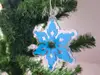 Ornament brad fulg albastru - set 12 bucăţi