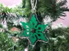Ornament brad fulg verde - set 12 bucăţi
