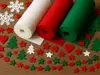 Set 3 role pâslă colorată - alb, roșu, verde -  pentru decorațiuni handmade Crăciun