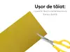 Piele ecologică autoadezivă culoare galbenă, aspect natural, moale și flexibilă, grosime 0,8 mm, lățime 137 cm