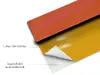 Piele ecologică autoadezivă culoare portocaliu cărămiziu, aspect natural, moale și flexibilă, grosime 0,8 mm, lățime 137 cm
