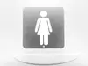 Plăcuță indicatoare toaletă femei, gravată în bond, 10x10 cm