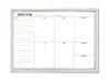 Tablă albă whiteboard, planificator săptămânal, cu ramă din aluminiu, 60x80cm