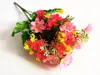 Plantă artificială, buchet 3 flori de câmp roz, 30 cm înălţime