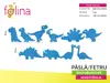 Set 10 decorațiuni creative din fetru albastru cu dinozauri pentru activități craft, Folina, pâslă cu grosime de 3 mm, diverse culori