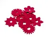 Set 9 decorațiuni creative din fetru magenta cu flori pentru activități craft, Folina, pâslă cu grosime de 3 mm, diverse culori
