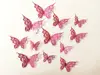 Set 12 stickere 3D fluturi roz metalic