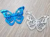 Set 2 stickere oglindă Fluture, Folina, argintiu şi albastru, dimensiune sticker 12x9 cm